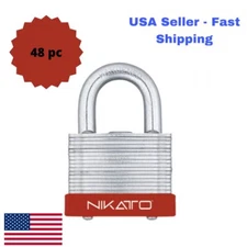 48 pc 50mm Heavy Duty Laminated Steel Padlocks NIKATTO USA STOCK
