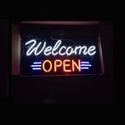 Welcome Open 20"x14" Neon Sign Light Lamp Handmade Display Wall Beer With Dimmer