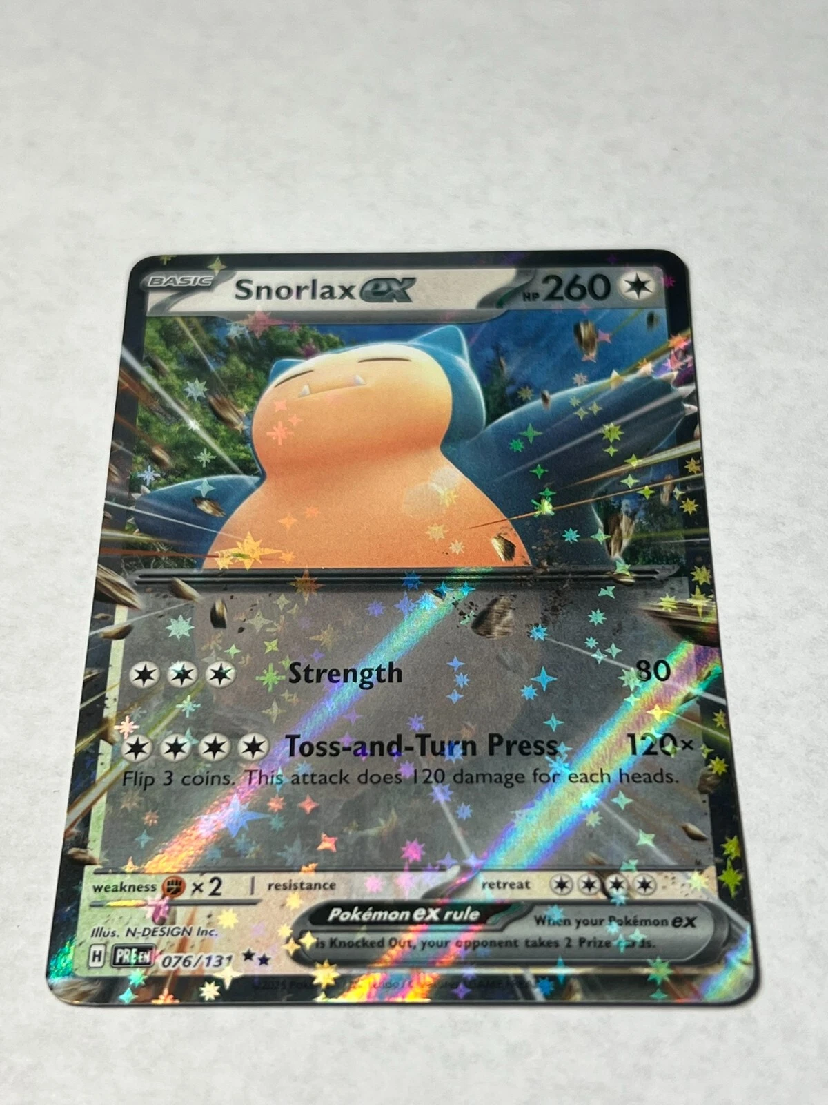 Pokemon TCG Snorlax ex 076/131 Sv: Prismatic Evolutions Holo Double Rare LP