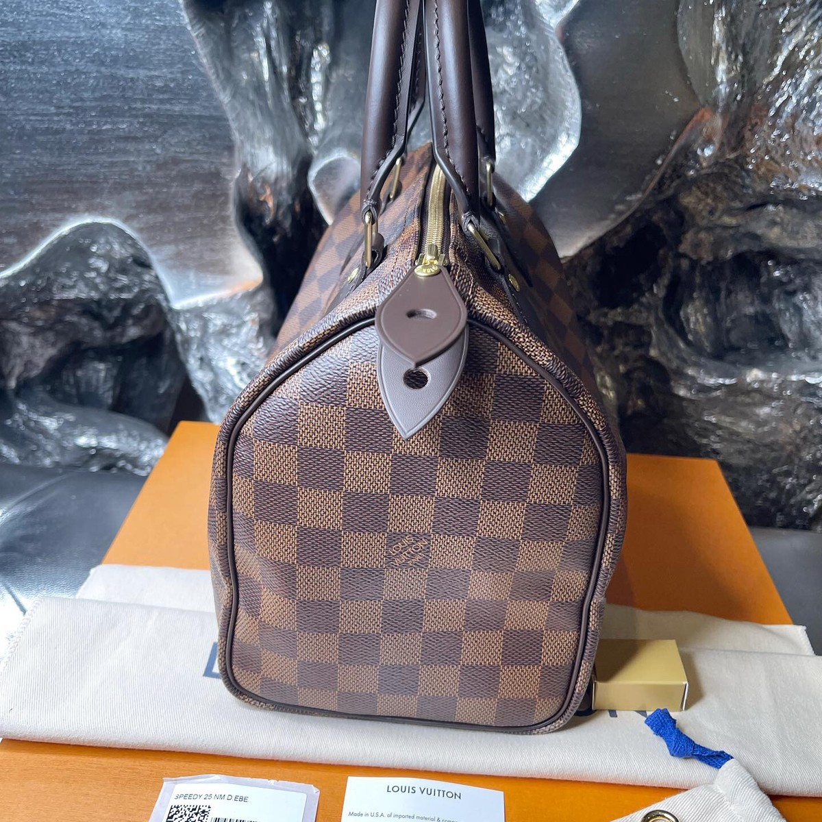 Louis Vuitton Damier Speedy 25 Brown Canvas,NEW