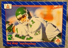 1991 AW Sports CFL Football Card - Ted Wahl - South Dakota State alumni - NM