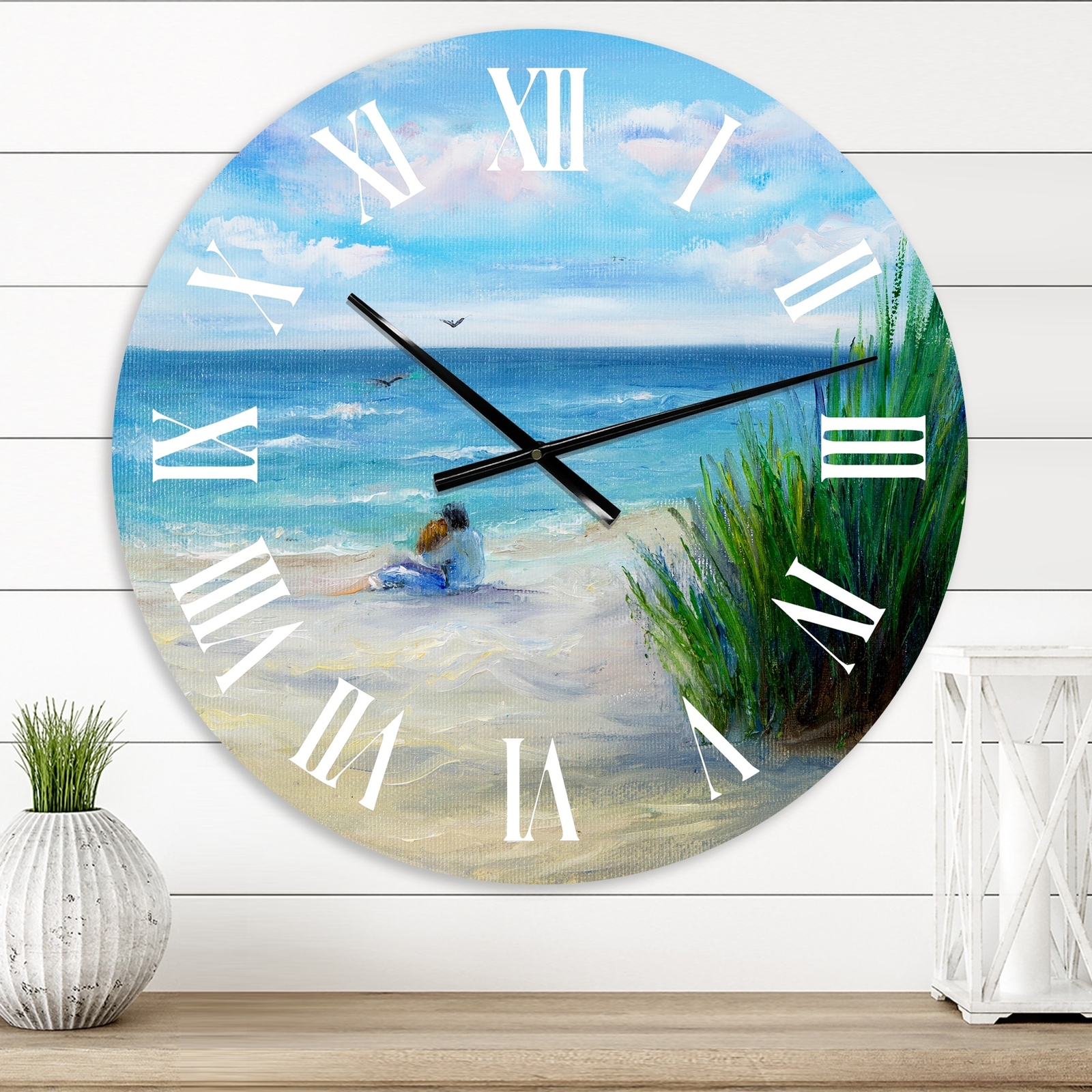 Designart 'Couple In Love By The Beach' Nautical & Coastal