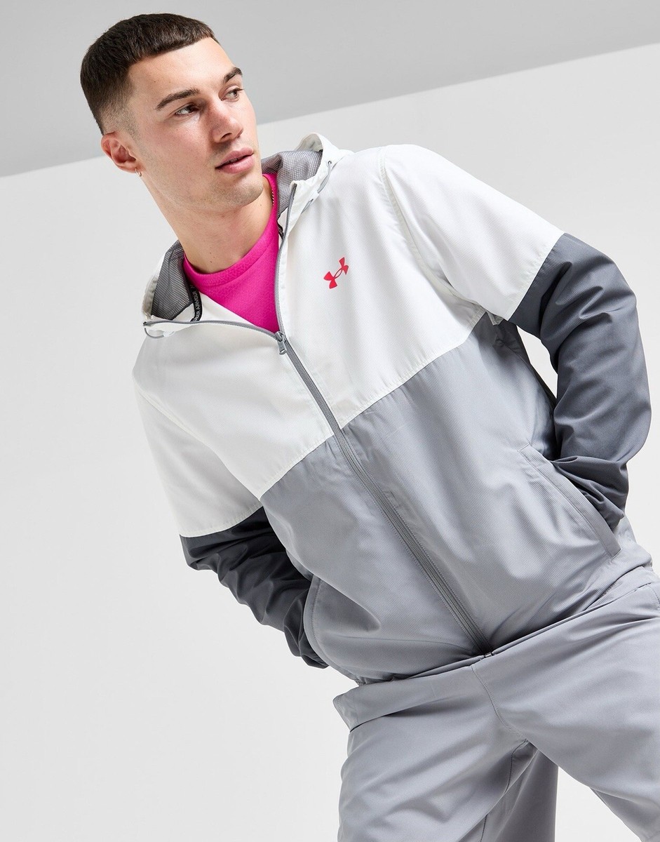 Under Armour Wind Woven Jacket - White & Grey | eBay UK
