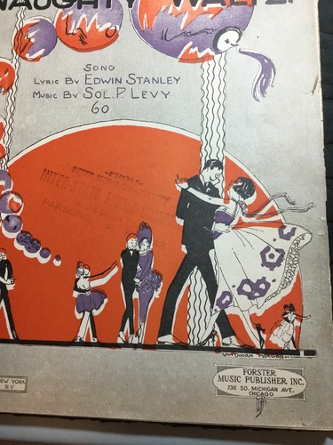 That Naughty Waltz Americana Piano Vintage Music Lithographs Stanley Levy 1920 - Picture 3 of 9