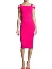 Chiara Boni La Petite Robe Mariska Cold Shoulder Sheath Pink Dress 38 2 XS