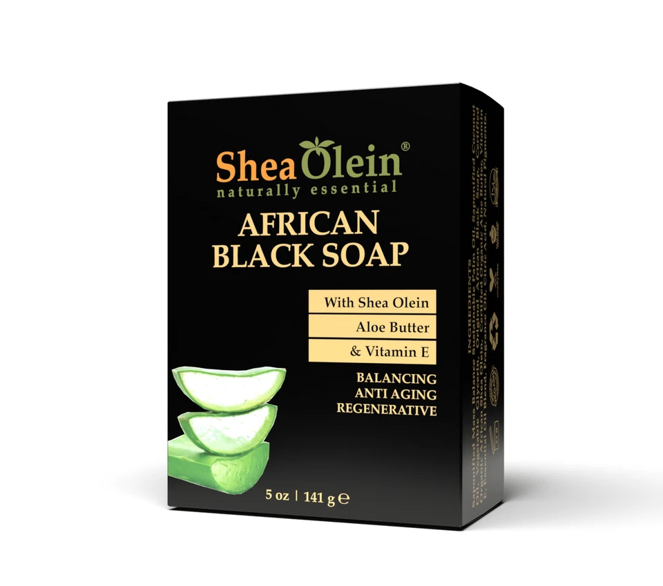 SheaOlein African Black Soap With Aloe Butter & Vitamin E, 6-pack - Image 3 of 3