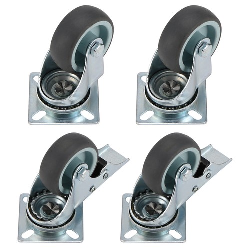 Transportrollen Set 4 x Lenkrollen Bockrollen Vollgummi Schwerlastrollen Möbel - Bild 11 von 13