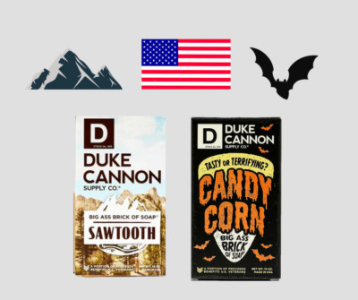 Duke Cannon Big Ass Brick Soap Sawtooth & Candy Corn  Benefits USA  Vets Lot 2