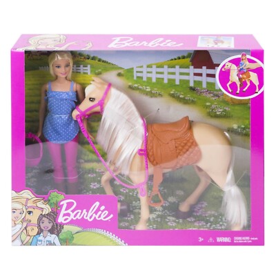 Barbie FXH13 Puppe mit Pferd Mähne beweglich Puppenzubehör