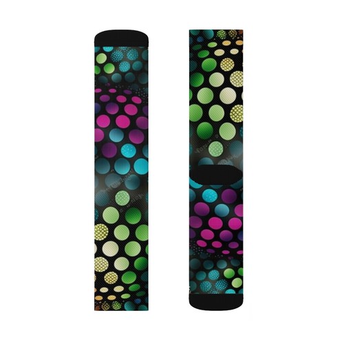 All Over Print Adult Socks Psychedelic Polka Dots Colorful Fun Funky - Picture 9 of 9