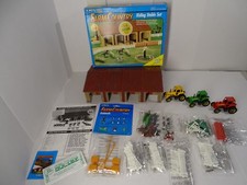 Lot ERTL Farm Country Horse Riding Stable Set w 3 Tractors, Animals - Distressed
