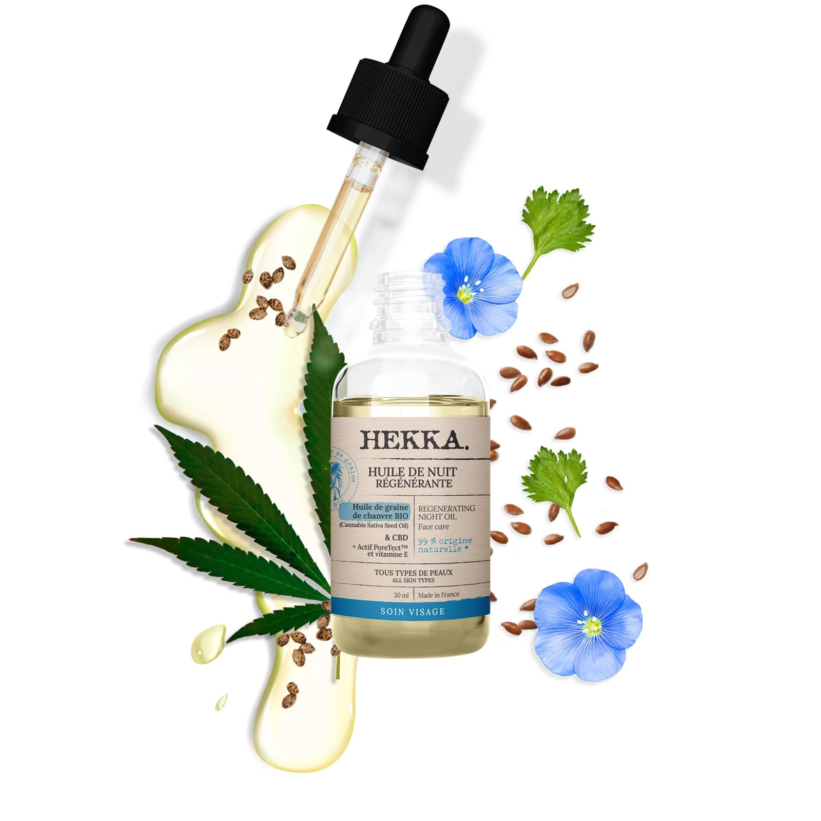 Huile de nuit régénérante visage soin hydratant nocturne anti-rides
