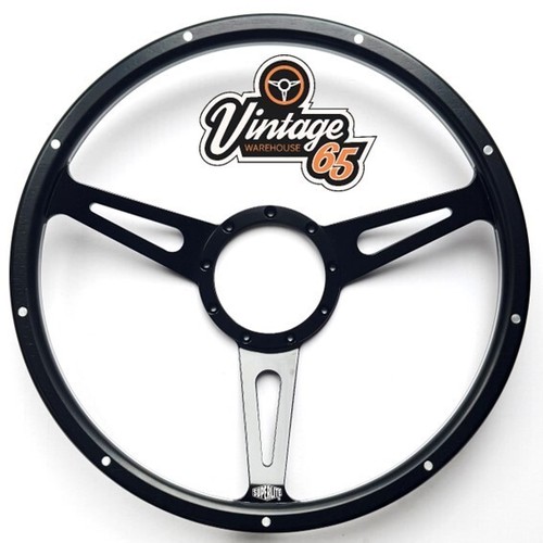 Classic 15" Semi Dished Steering Wheel Triple Black Wood Rim With Fitting Kit - Picture 2 of 5