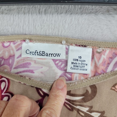 Croft Barrow Womens Multicolor Paisley A Line Skirt Side Zip Rayon Size 16 - Picture 6 of 9