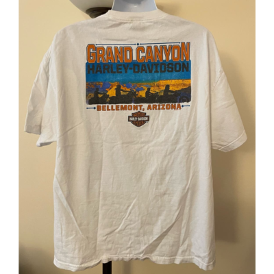 Harley-Davidson Men's XL Vintage Grand Canyon Short Sleeve White T