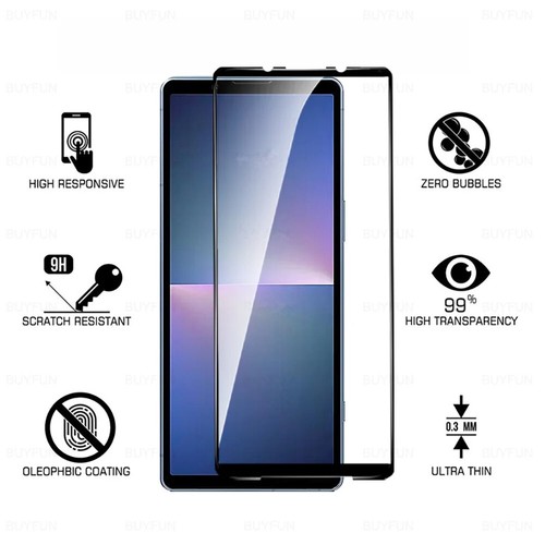 Fingerprint-Free Full-Screen Protector For Sony Xperia 10 iii 10 VI 1 IV 8 10 IV