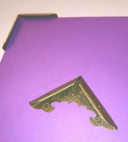 XL Antique Bronze 4x METAL BOOK CORNERS 40mm Side BOX JOURNAL NOTEBOOK MYO CRAFT - Picture 9 of 12