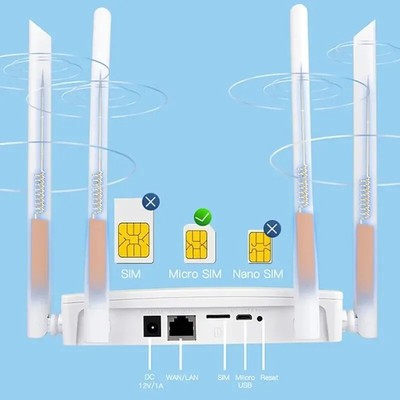 150Mbps 4External Antenna Power Signal Booster Hotspot Smoother Wired Connection