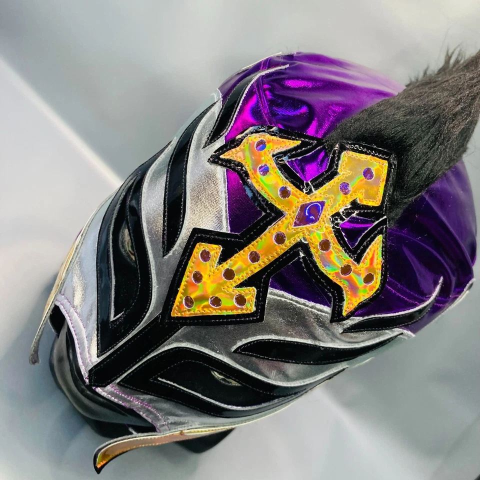 Máscara Disfraz Phantom Havok Mysterio Lucha Libre Máscara Luchador Dorado Foto 4 de 4