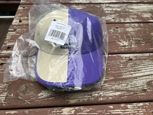 SUPREME The North Face Split 6-Panel Hat:Tan & Purple, NWT, AUTHENTIC|One Size - Picture 7 of 21