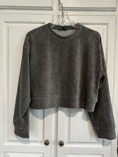 Zara Size Small Cropped Sweater Sweatshirt Knit Top Pullover Ribbed Crop Shirt