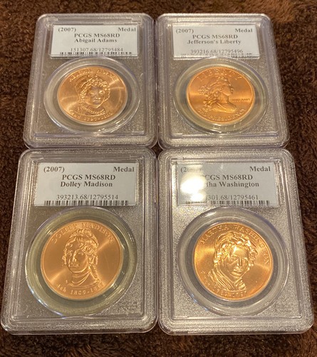 2007 US First Spouse medal set in PCGS MS 68RD 4 Coin Set - Picture 1 of 9