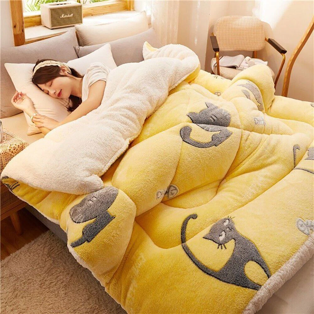 Wool Quilt Sheep Wool Blankets Duvet Thick Blanket Duvet Warm Blanket Twin  Bed