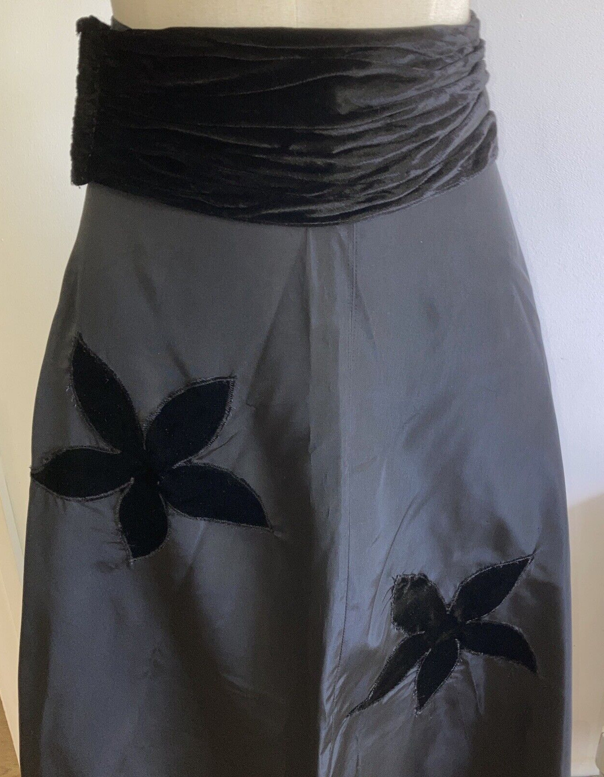 Vintage 1940s Black Evening Skirt, with Double Elevens/Dinner Plate Label, Small 2