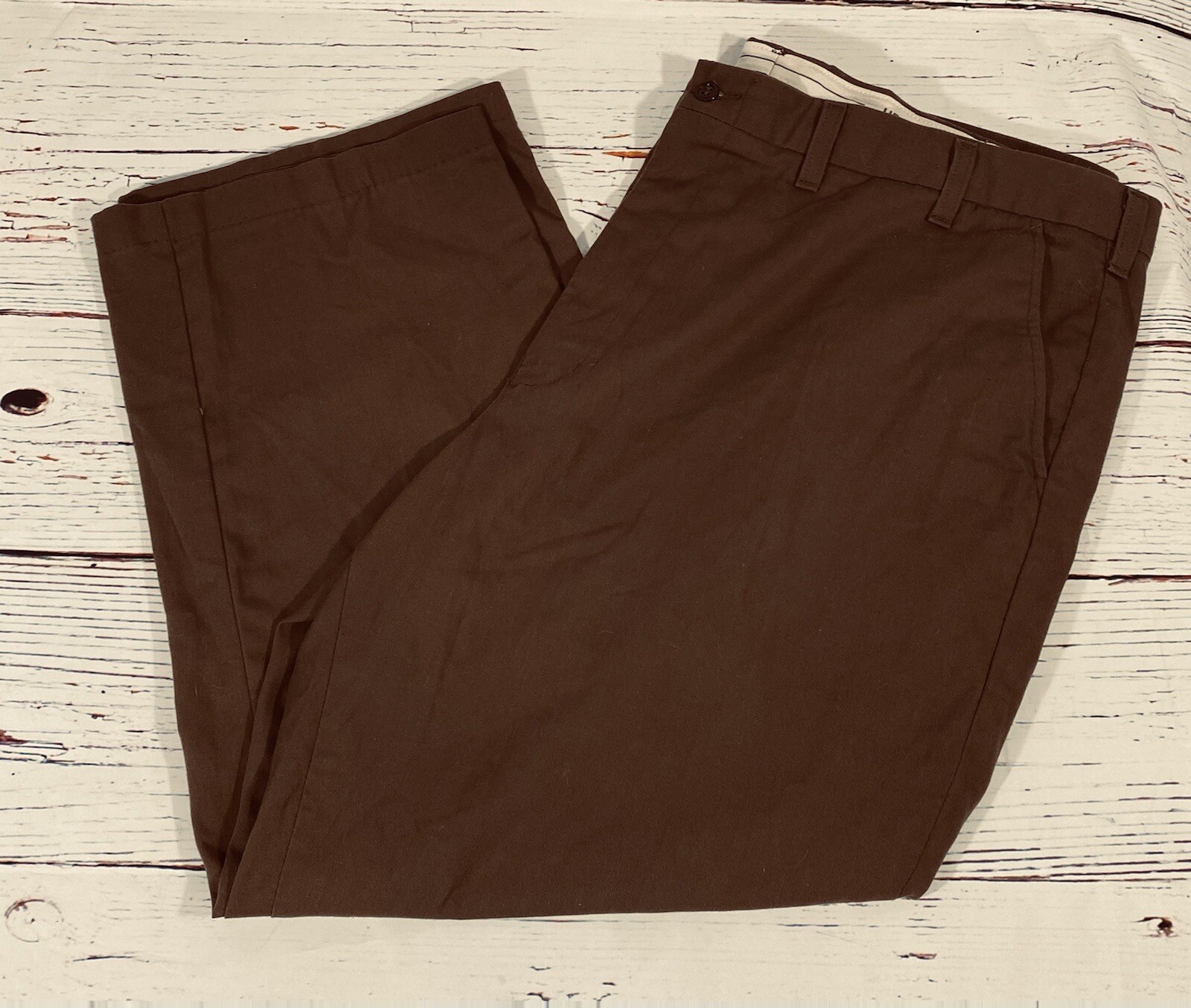 WearGuard Mens Work Pants Size 46 X 28 Brown Pockets Uniform Poly