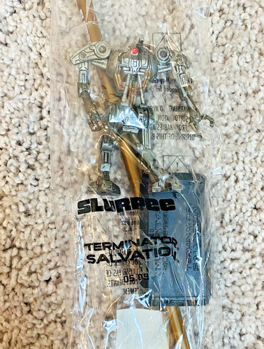 Terminator Salvation 7-ELEVEN Slurpee Cups Complete Set of 4 With Straws RARE - Picture 11 of 17