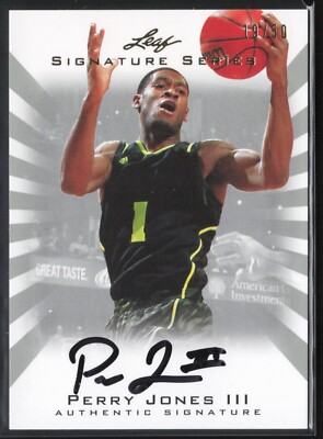 Perry Jones Collection 2012 Leaf Signature Series Gold /50 Perry Jones III #BA-PJ3 Rookie Auto ...
