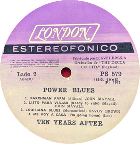 TEN YEARS AFTER / JOHN MAYALL / K.HARTLEY / S.BROWN - BLUES COMPILATION- URUGUAY - Picture 3 of 4