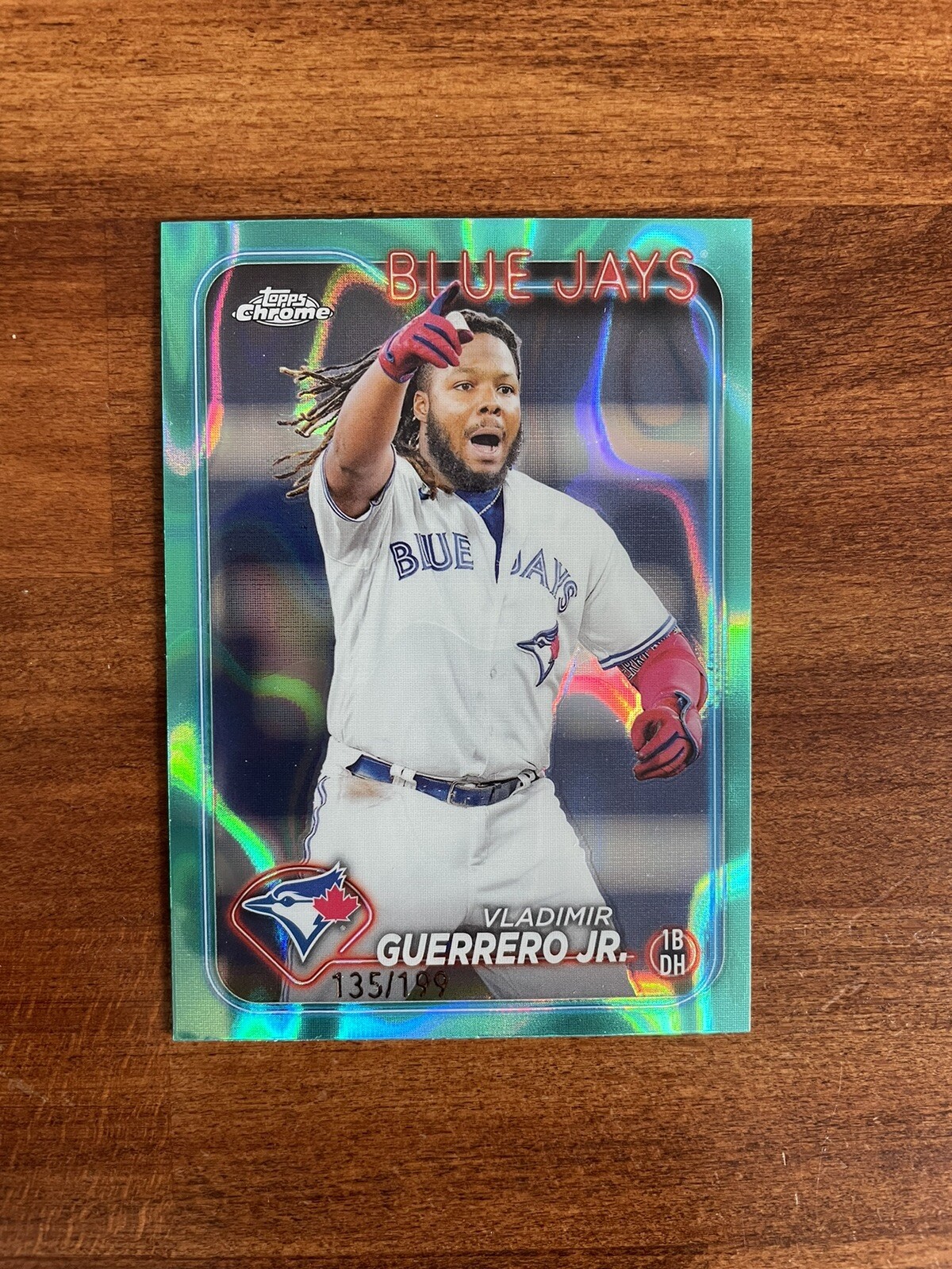 Vladimir Guerrero Jr  2024 Topps Chrome Aqua RayWave Refractor 34/199 Blue Jays