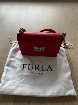 Furla Handtasche Leder Metropolis Mini Crossbody Top Zustand neuwertig rot