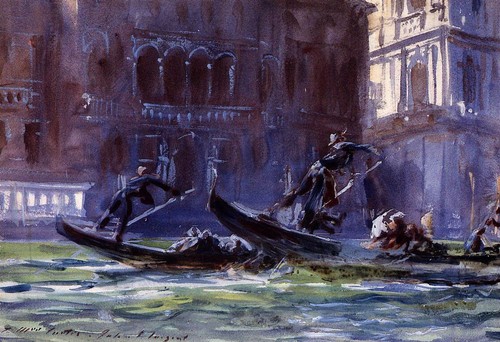 Oil painting venice cityscape landscape Festa-della-Regatta-John-Singer-Sargent - Picture 1 of 1