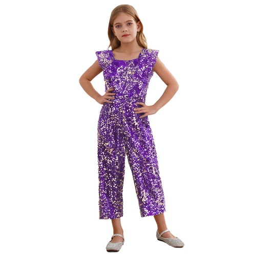 Girls Special Occasion Dress Dazzling Sparkly Outfit Fashion-forward Jumpsuit - Picture 43 of 64