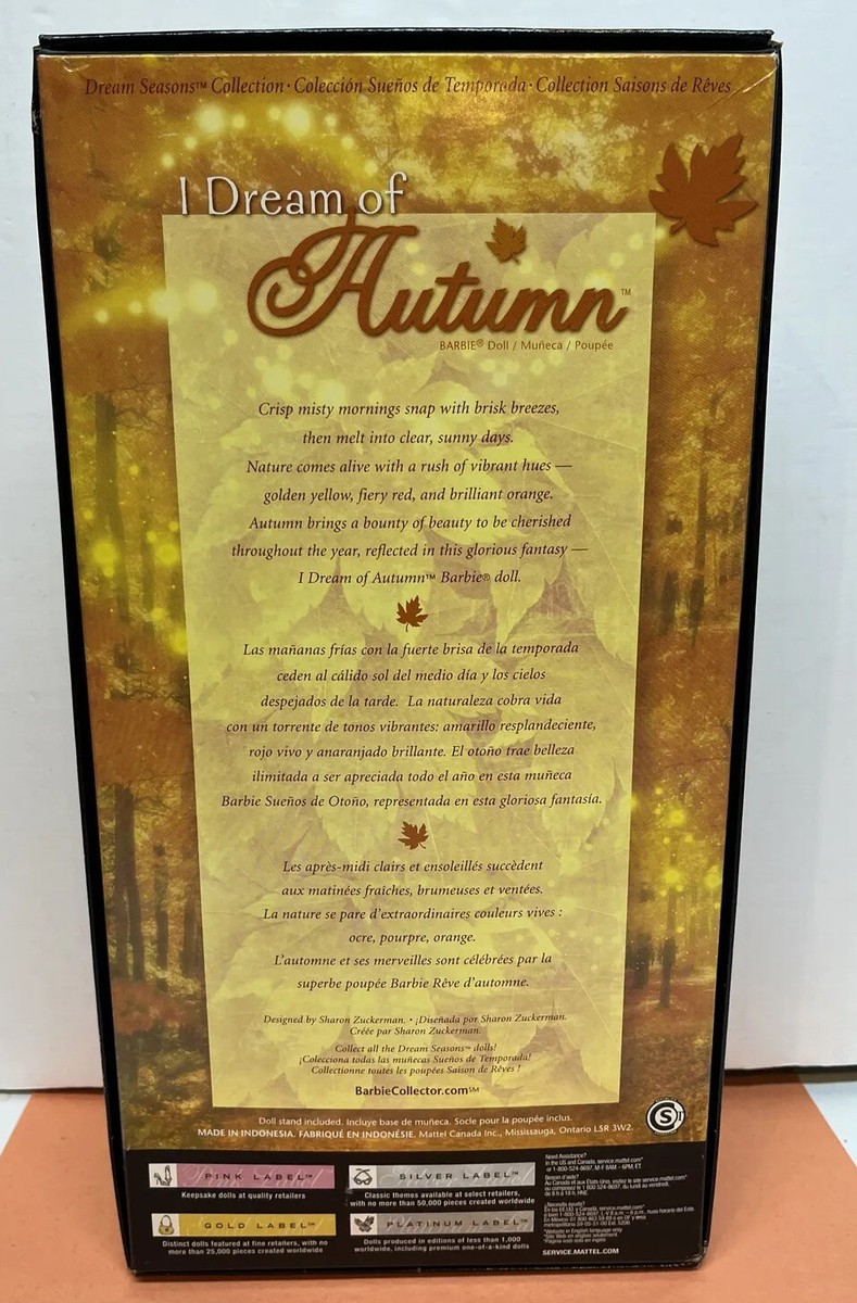 その他 Barbie I dream of Autumn (Silver Label) I Dream of Autumn Silver Label Barbie Doll 2006 Mattel