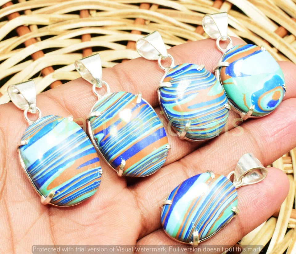 ¡Venta a granel! Lote al por mayor de colgantes de piedras preciosas de calílice arco iris enchapados en plata 925 Foto 4 de 4