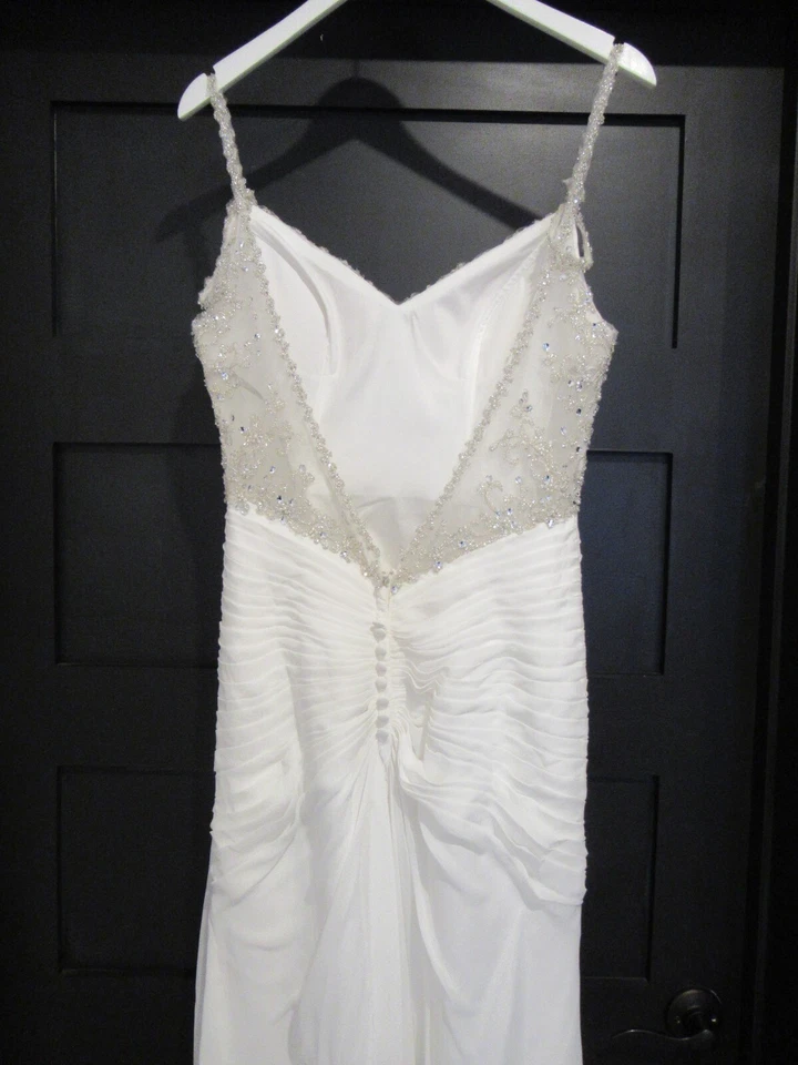 Moonlight T733 Wedding Dress Size 10 White with Ruching Front STUNNING! - Image 2 of 4