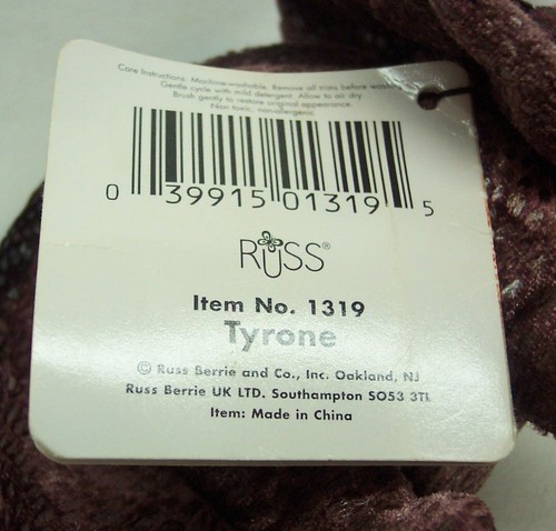 RUSS Zonies TYRONE THE TRICERATOPS DINOSAUR 7" Bean Bag Stuffed Animal Toy NEW - Picture 6 of 6