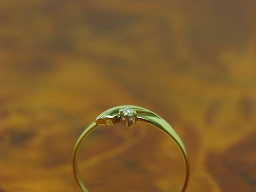 Anello In Oro Giallo 8Kt 333 Con Decorazione In Diamante / 1,0G / RG 54 - Imagen 5 de 6