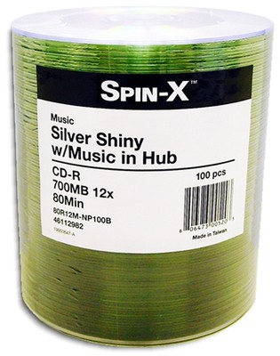 500-Pak =DIGITAL-AUDIO= CDR-DA Shiny-Silver Top 80-Min CD-R's by Spin-X!