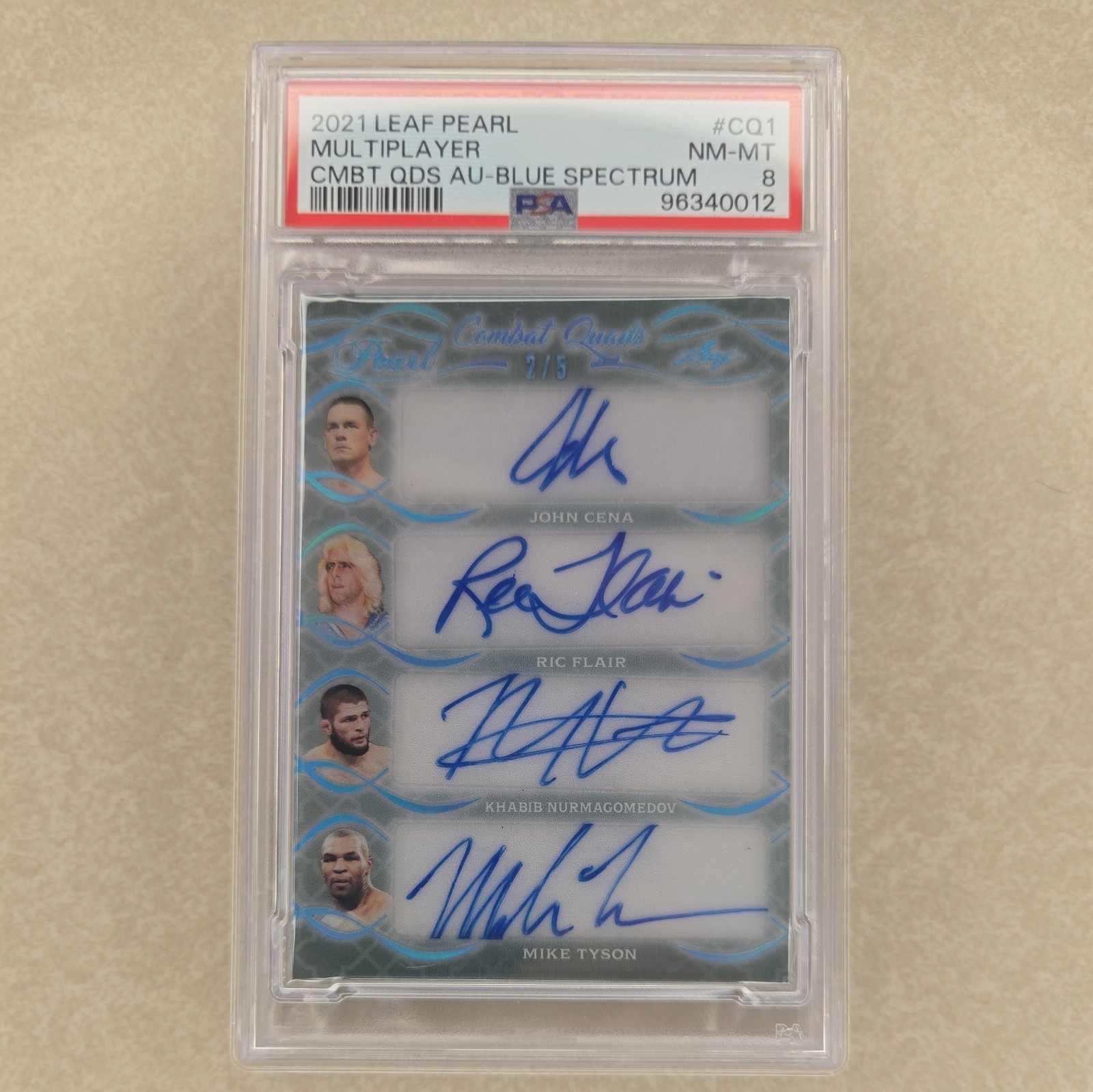 2021 Leaf Pearl signed John Cena, Ric Flair Nurmagomedov, Mike Tyson Auto SP PSA view 2
