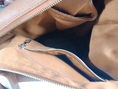 BCBG Paris Pebbled Brown Gold Accent Adjustable strap Shoulder Cross body Bag - Picture 5 of 14