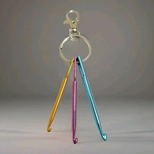 3 Crochet Hooks Keychain Keyring Mini Knit Needles Hook Size 3 4 5 mm Bag Charm