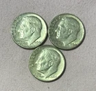 Lot of (3) Three Roosevelt Dimes - 90% Silver - All 3 are 1964 D - Very Nice