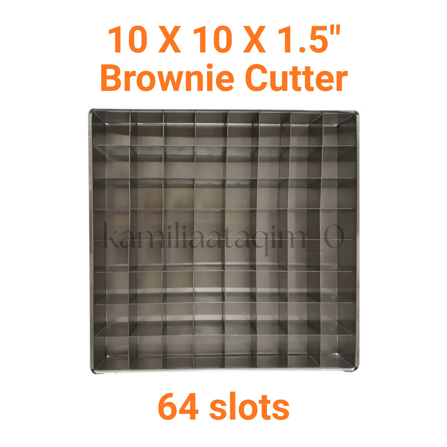 Brownie Divider Pan 64 Slot 10x10x1.5 Grid Aluminium Baking Mold Cake
