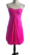 Y2k Cache Silk Bubble Hem Dress Womens 4 Pink Party Cocktail Hoco