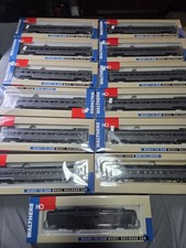 HO-SCALE LOT OF 12 Southern Pacific Lark Passenger Cars And Gray Baggage Car