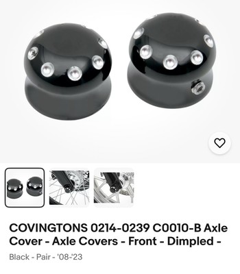 Harley COVINGTONS Black Streetglide Dimpled Axle Covers - Front Touring